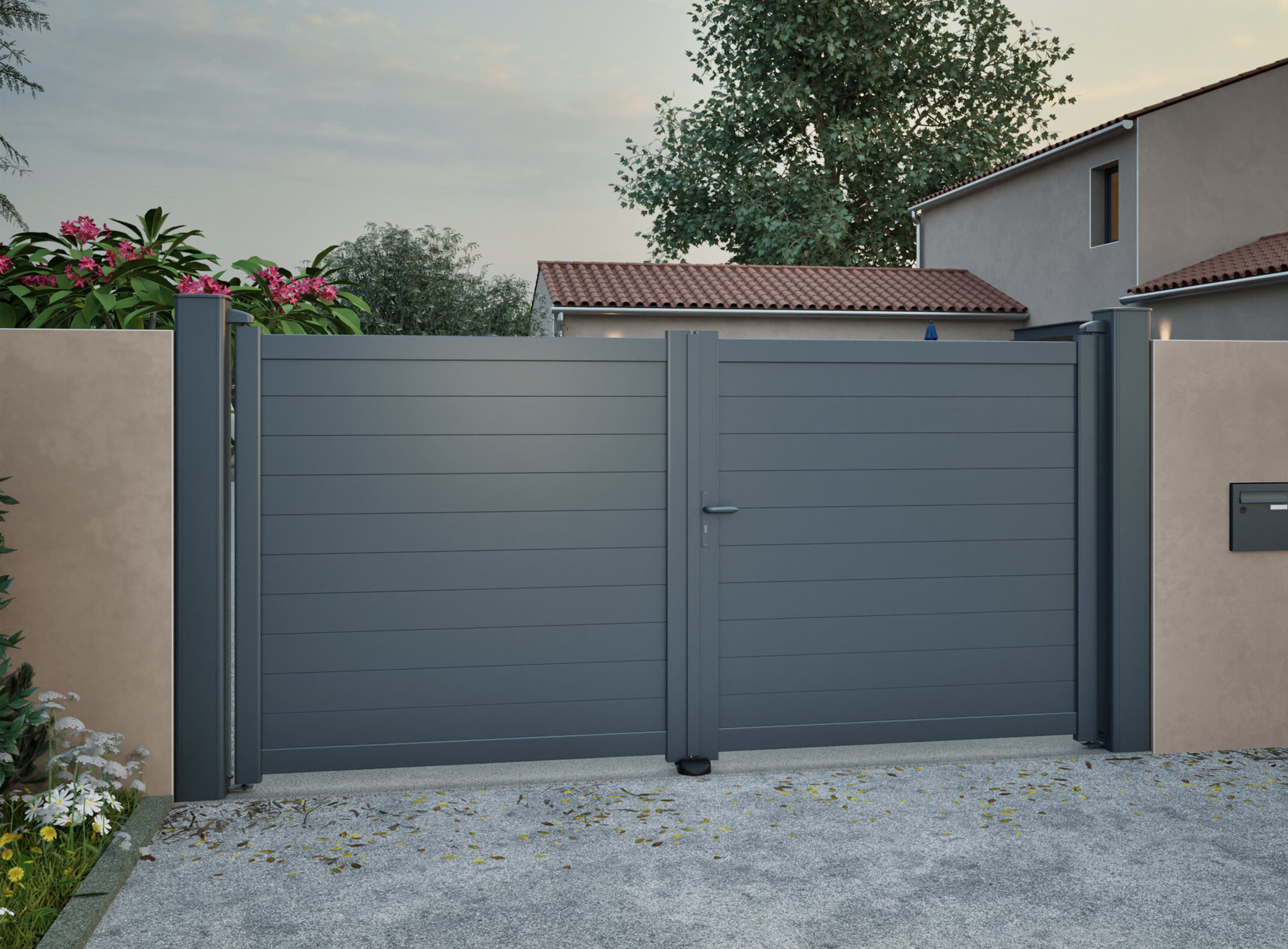Portail Battant JOY Gris Zinc 7016