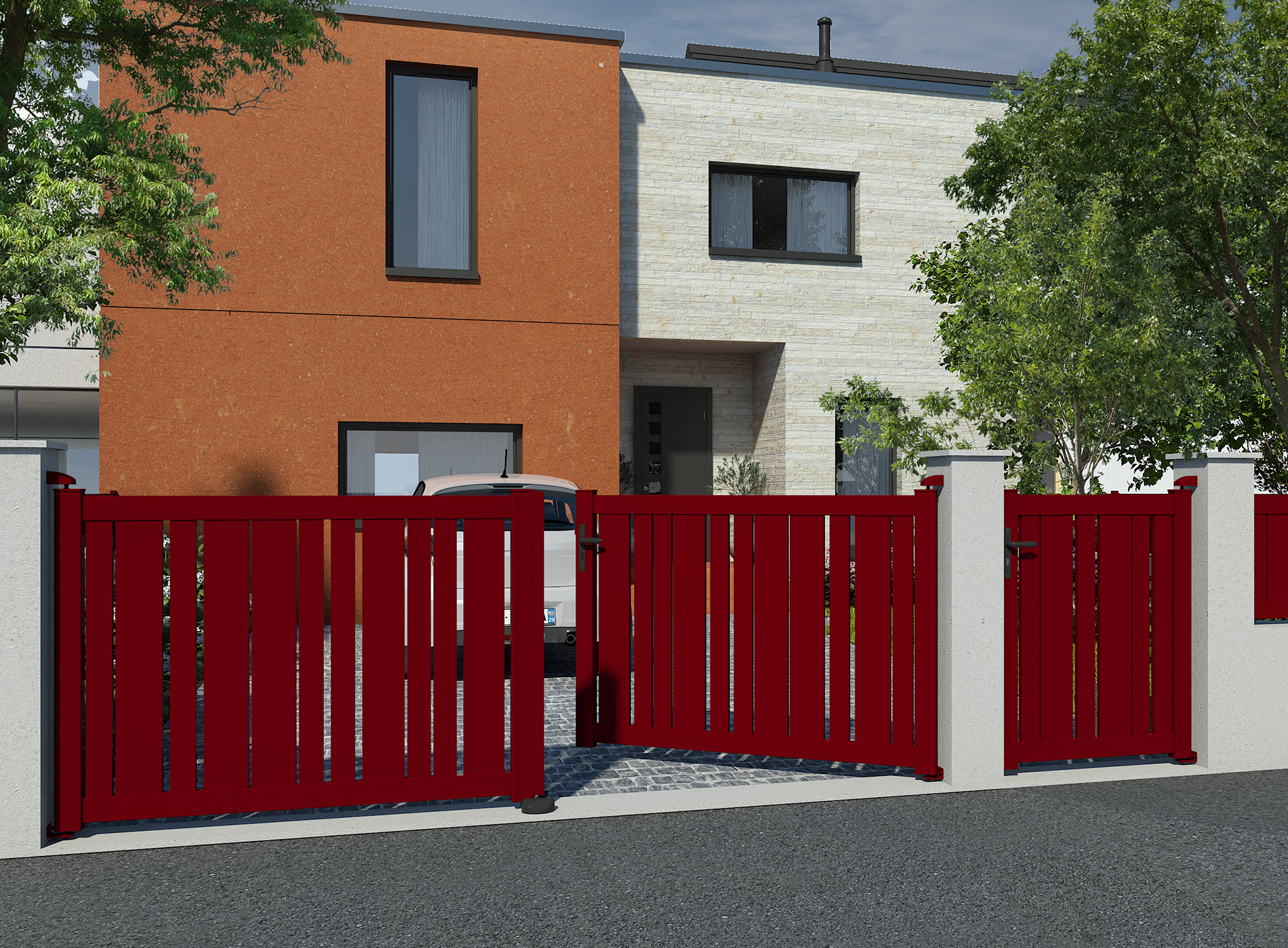Klos Up Portail battant KALY Rouge 3004