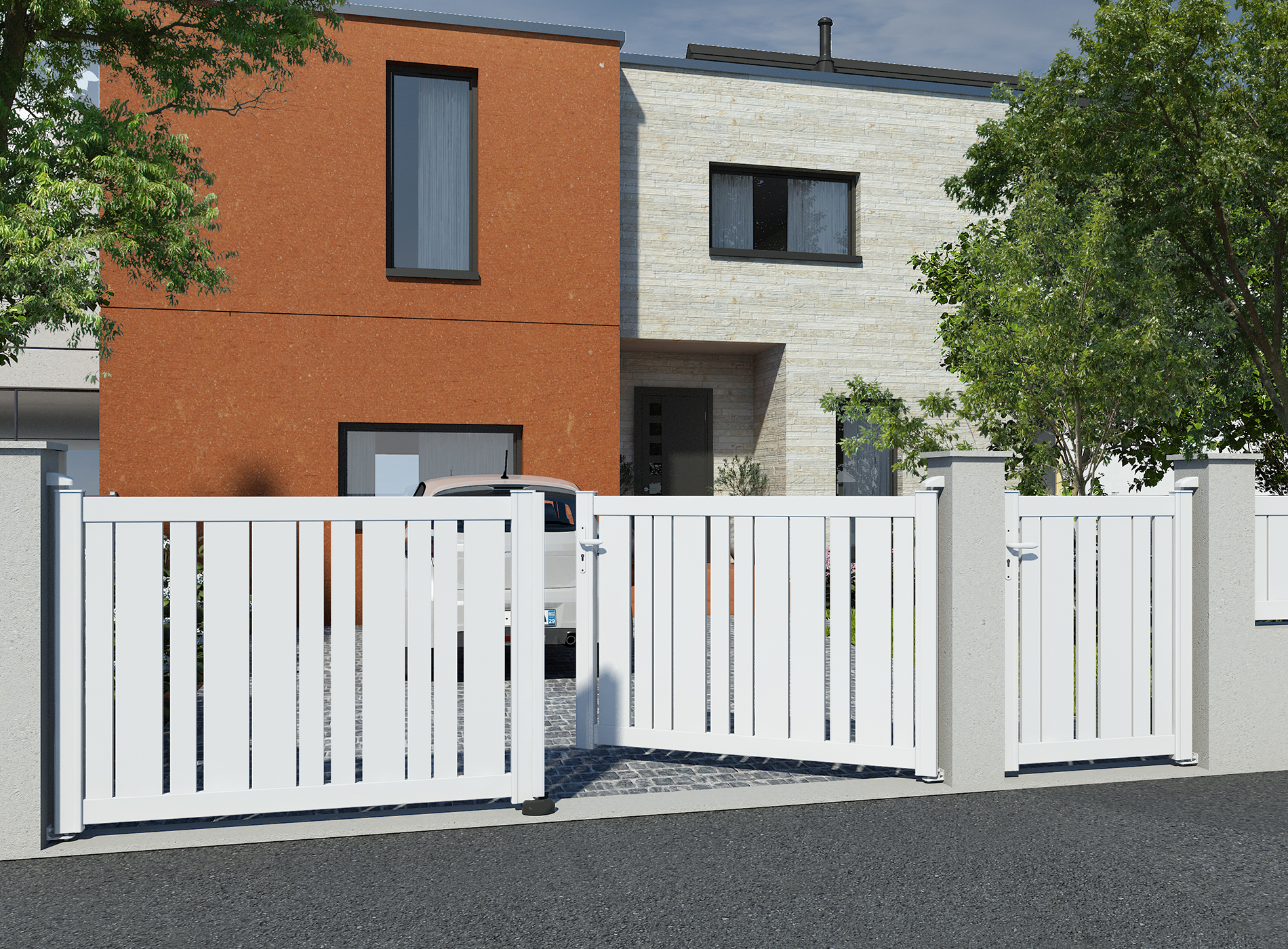 Klos Up Portail battant KALY Blanc 9016