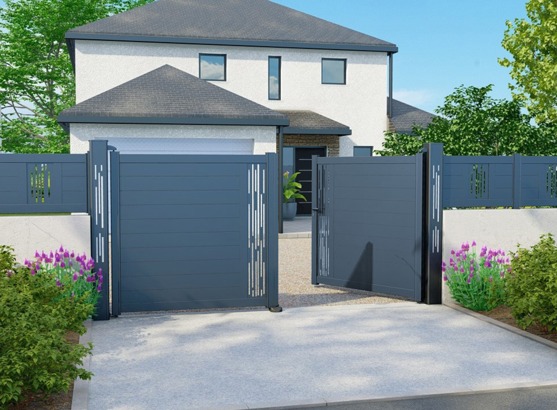 Klos up portail aluminium battant LIGNE vertical