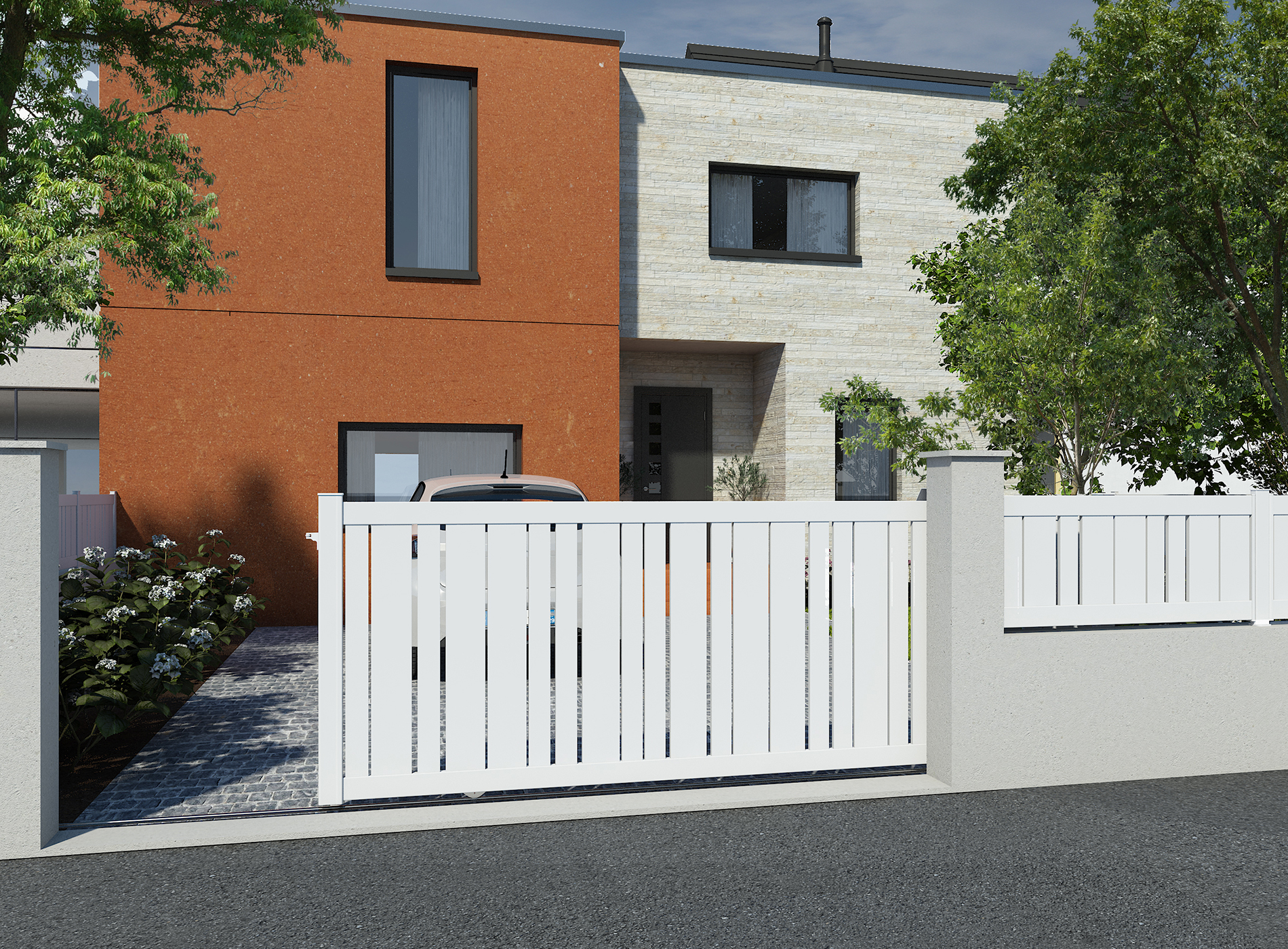 Klos Up Portail coulissant KALY Blanc 9016