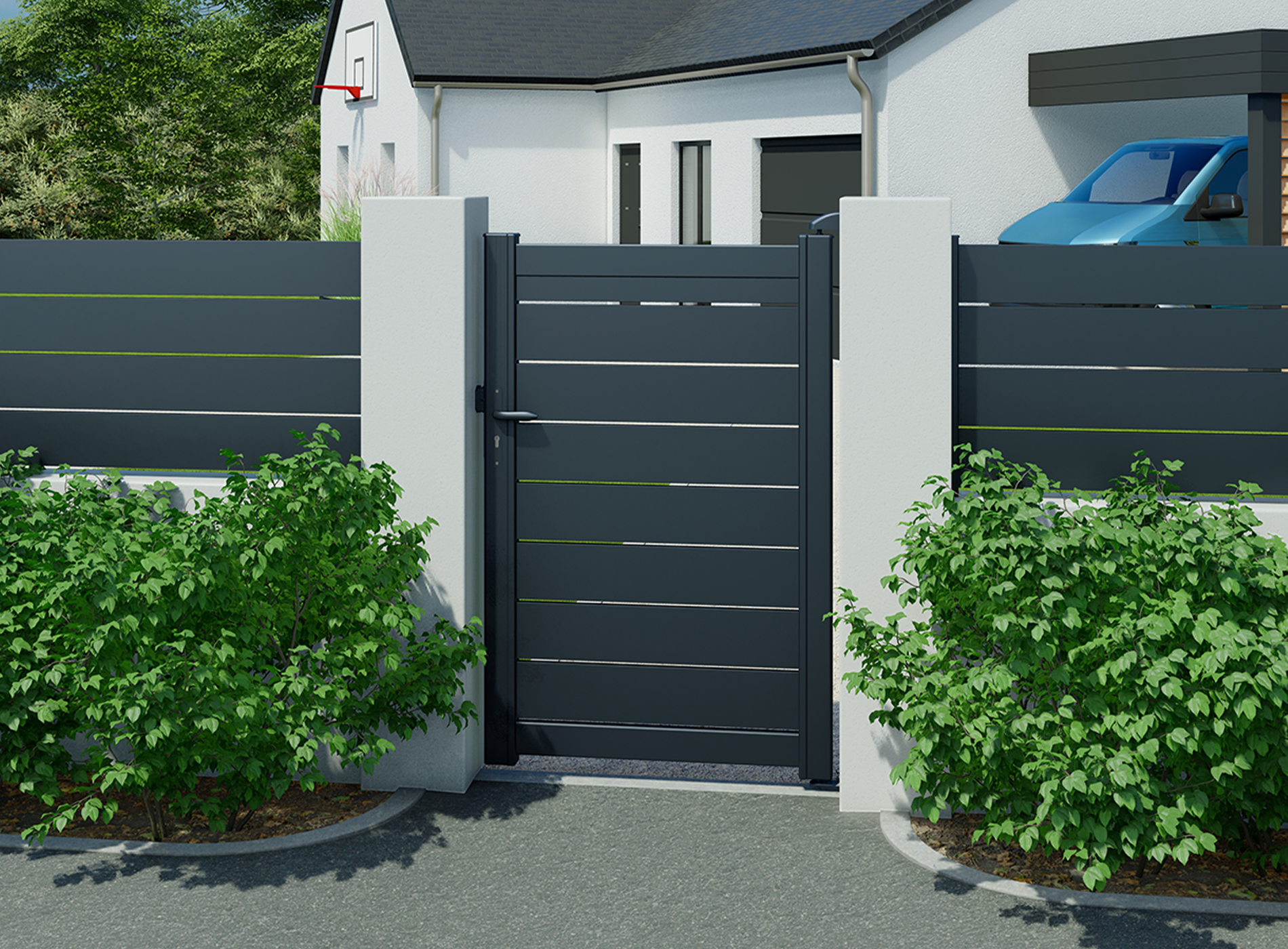 Klos Up portillon BONO 1040 x 1515 Gris Zinc 7016