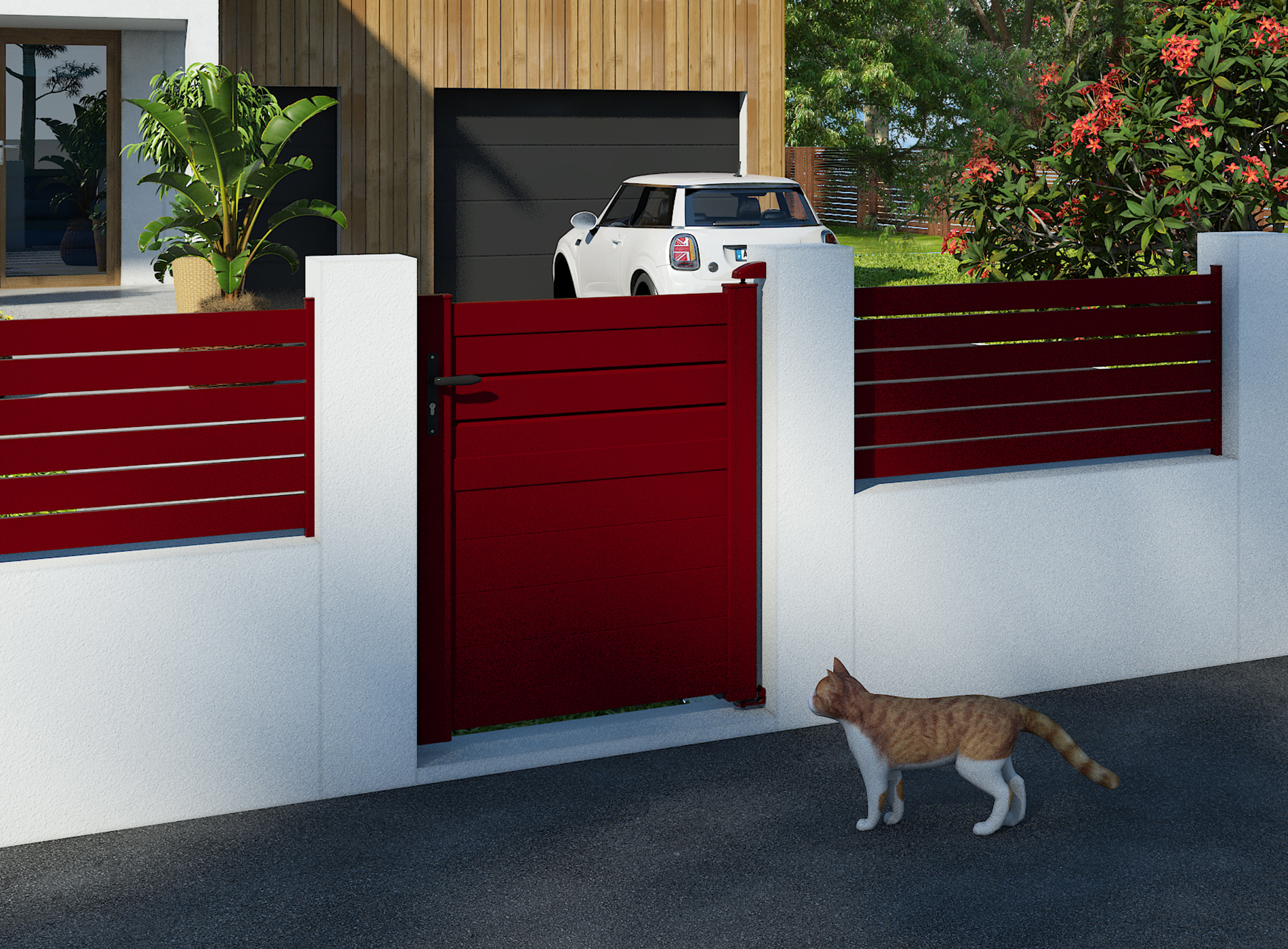 Klos Up Portillon aluminium CARO - Rouge 3004