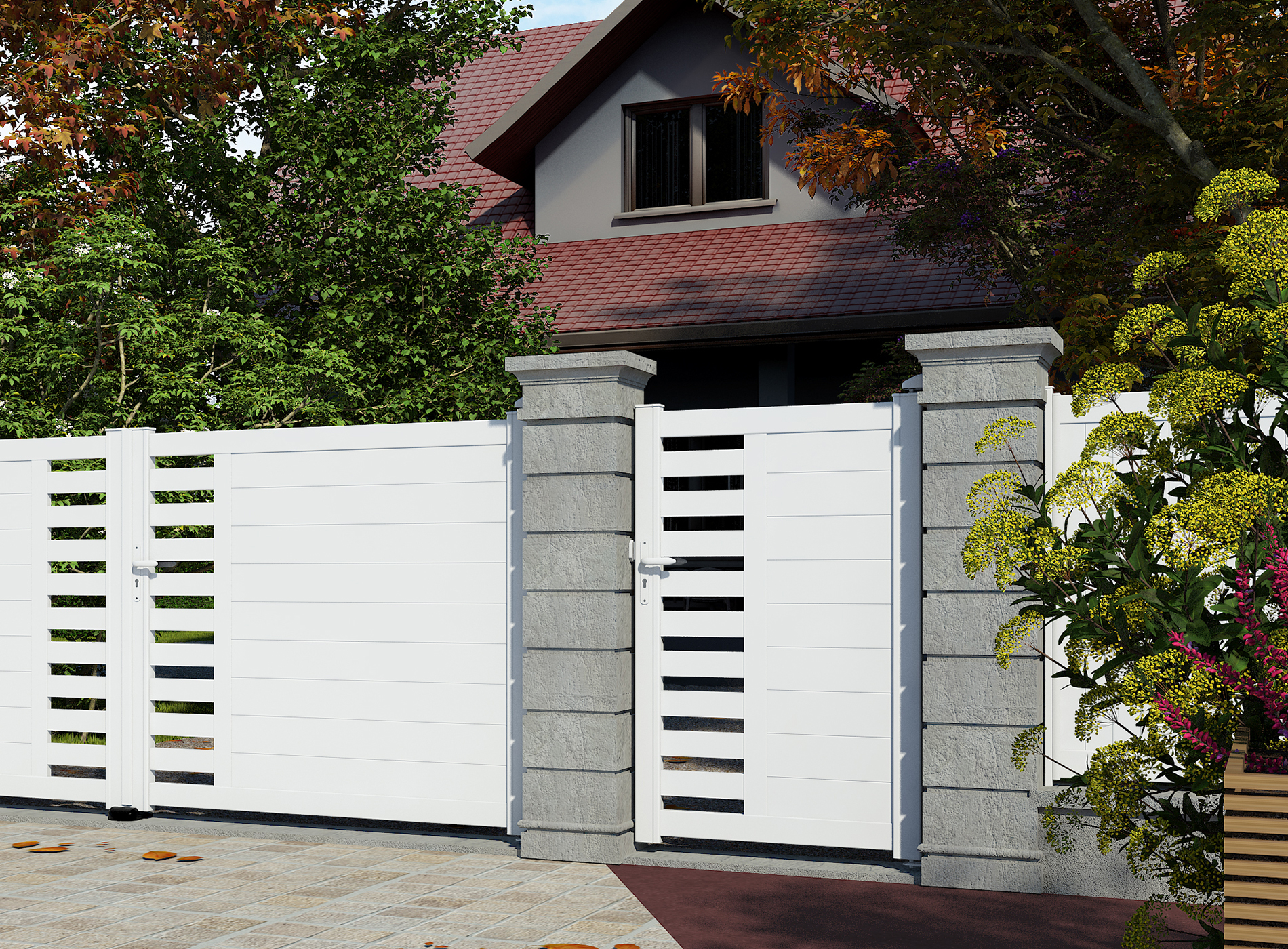 Klos up portillon aluminium GARLAN - Blanc 9016