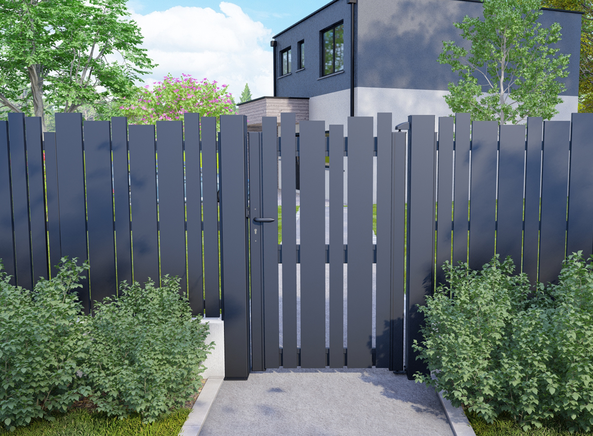 Klos Up Portillon aluminium LIVIO - Gris Zinc 7016