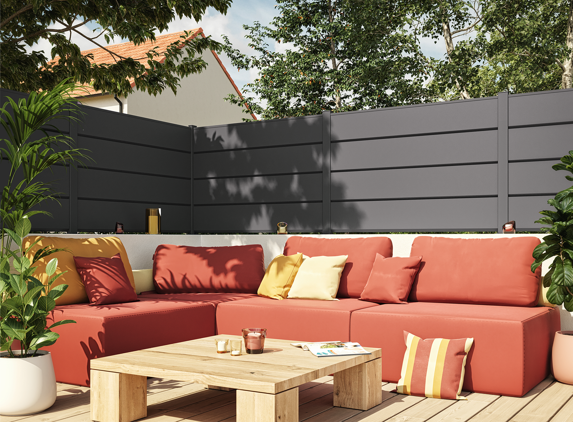 Clôture aluminium Aliz - Gris Zinc 7016C