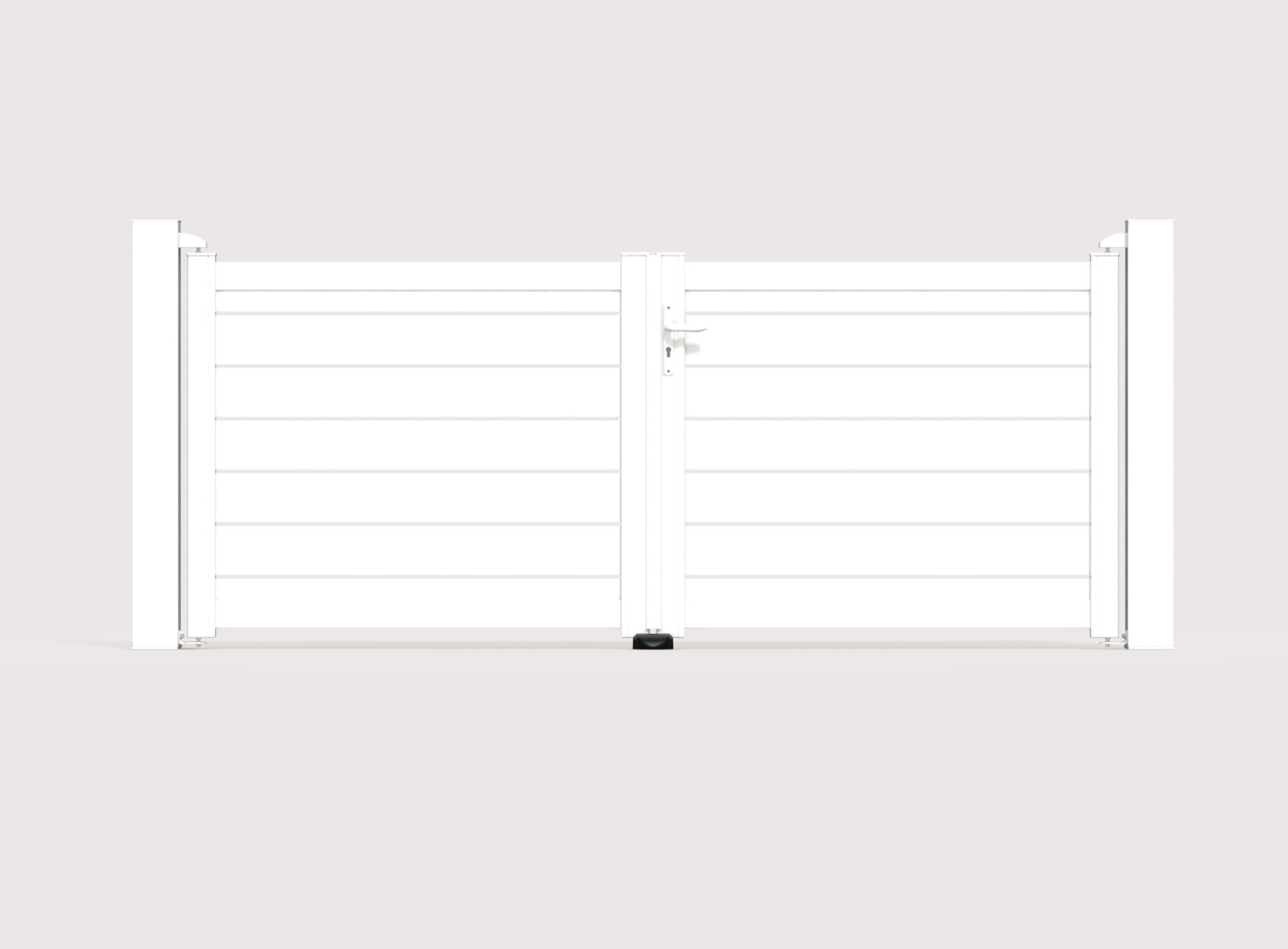 Portail aluminium battant BONO 3060 x 1245 - Blanc 9016