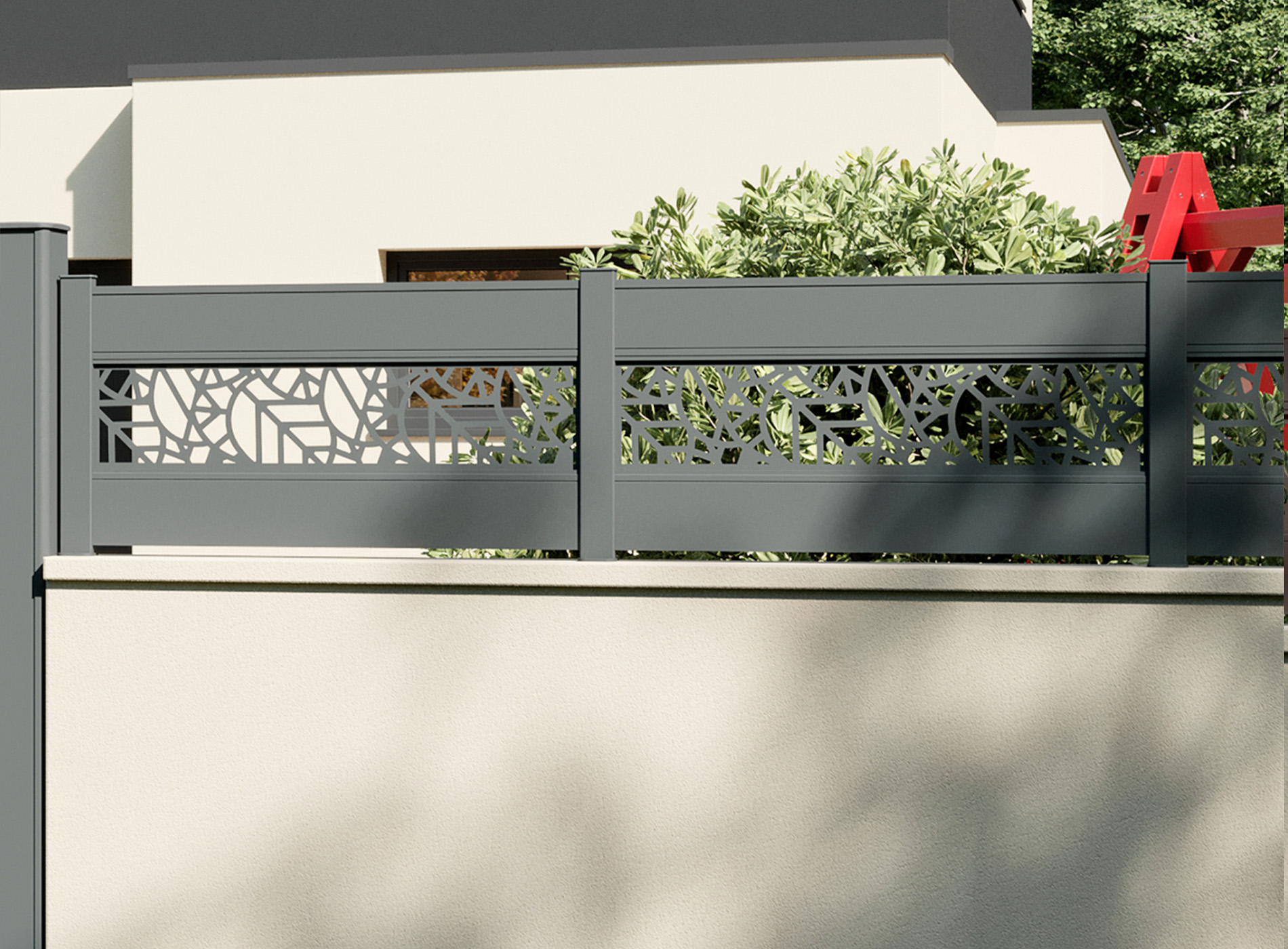 Cloture décor TEK Gris Zinc 7016