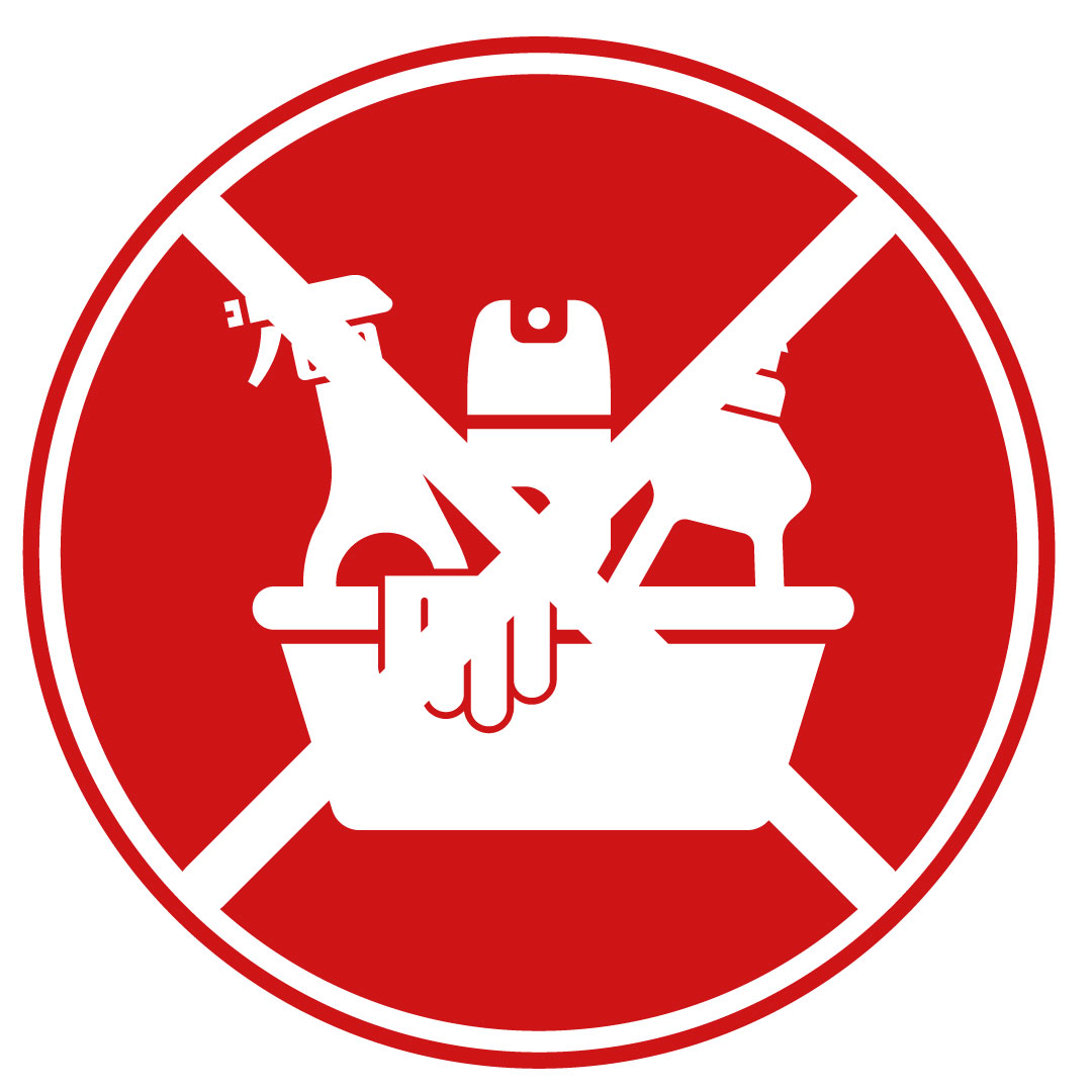Pictogramme interdiction utilisation des produits nettoyants ménagers