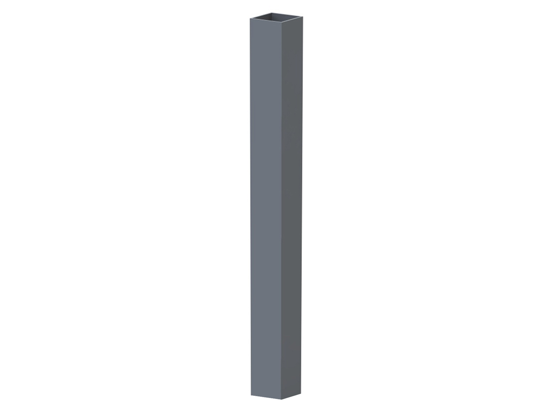 Tube en acier galvanisé - ht. 2 m - Gris zinc 7016