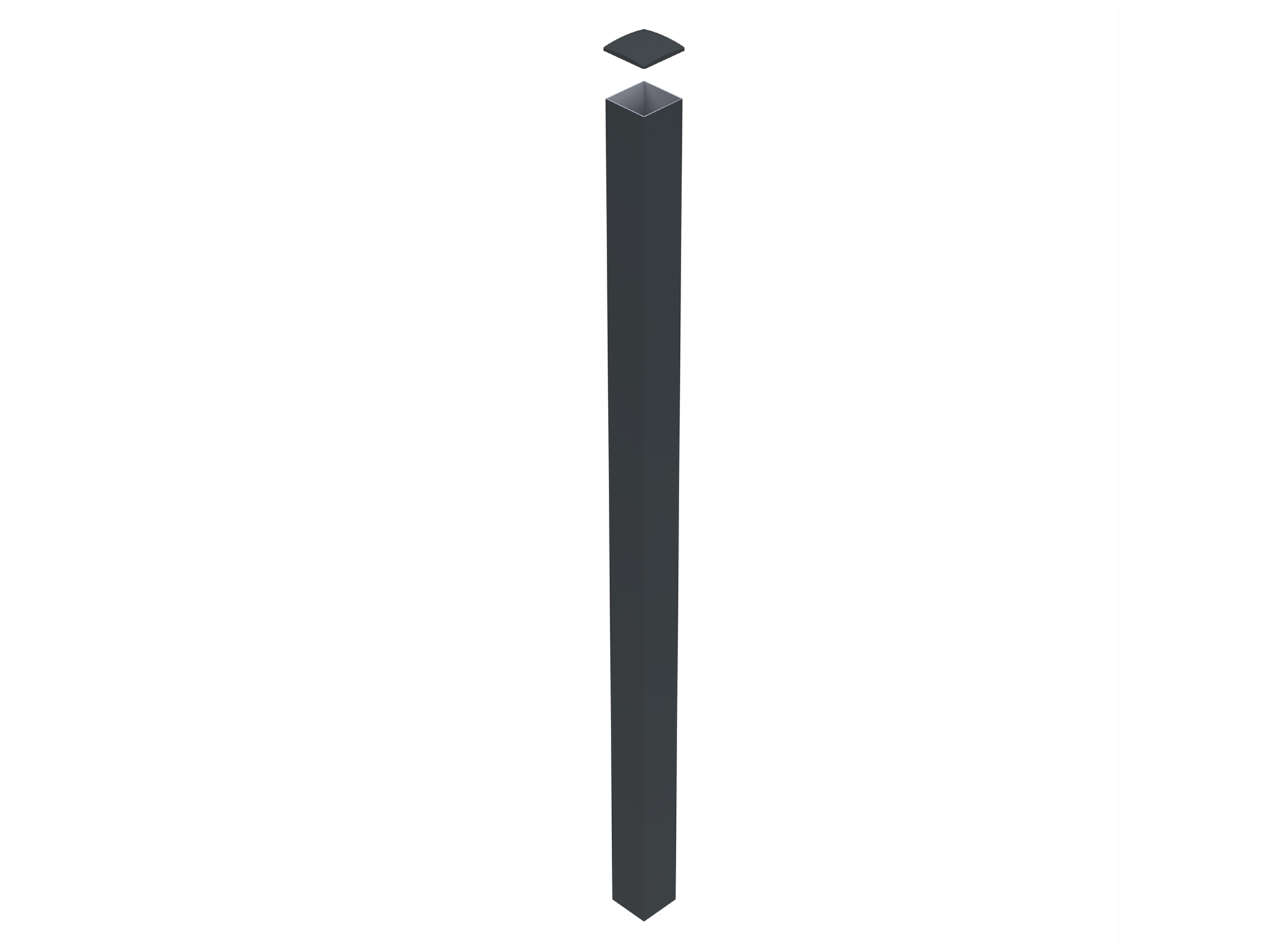 poteau aluminium à sceller Gris zinc 7016