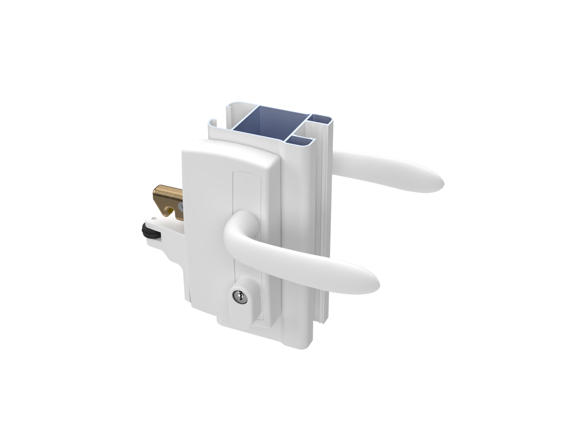 Kit serrure en applique Blanc 9016