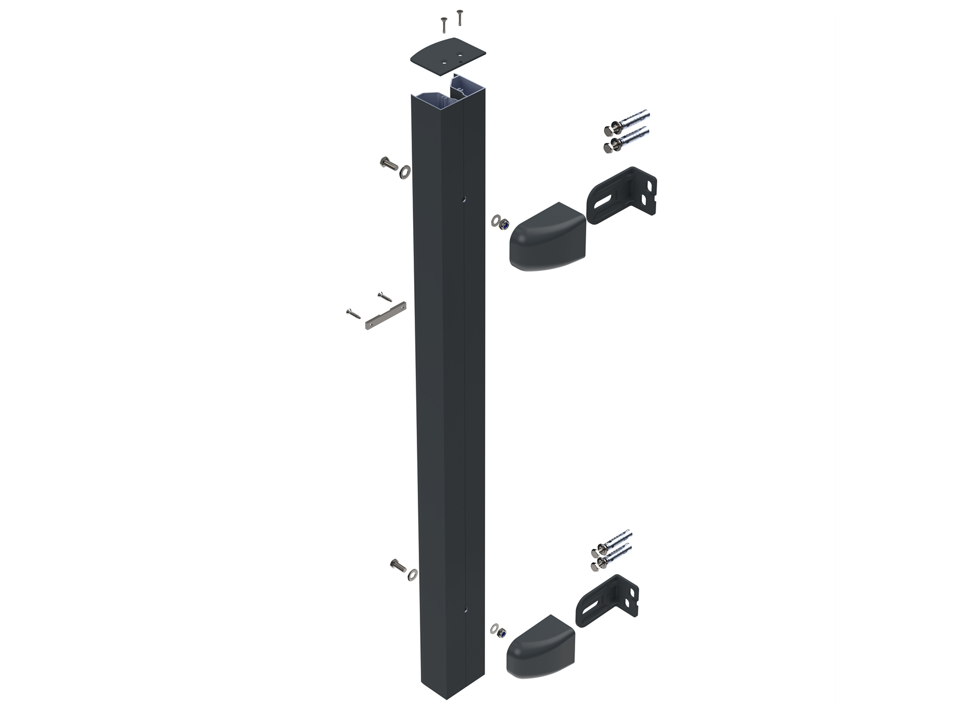Profil de réception pour portail coulissant Gris zinc 7016