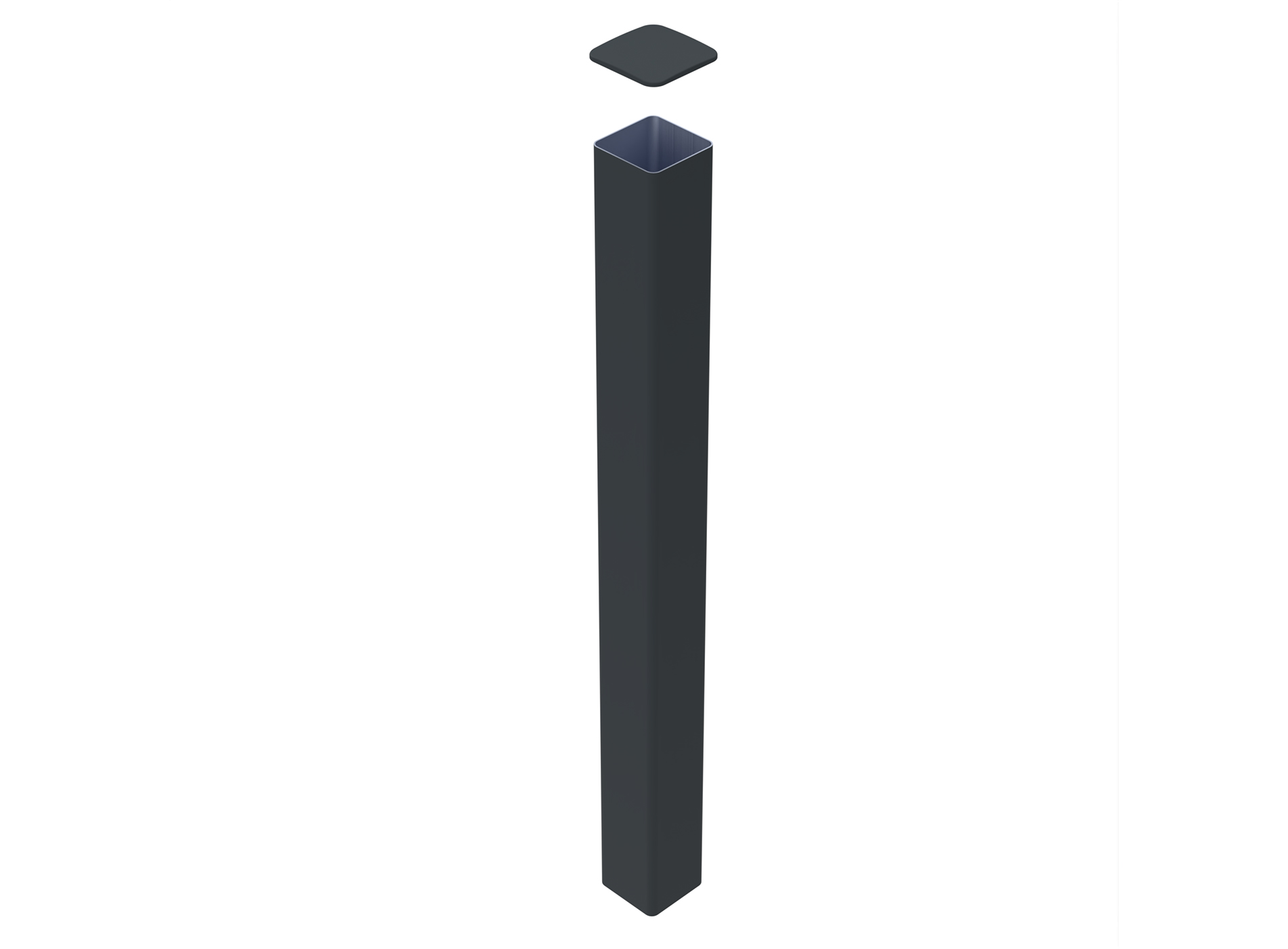 Poteau aluminium à sceller Gris zinc 7016