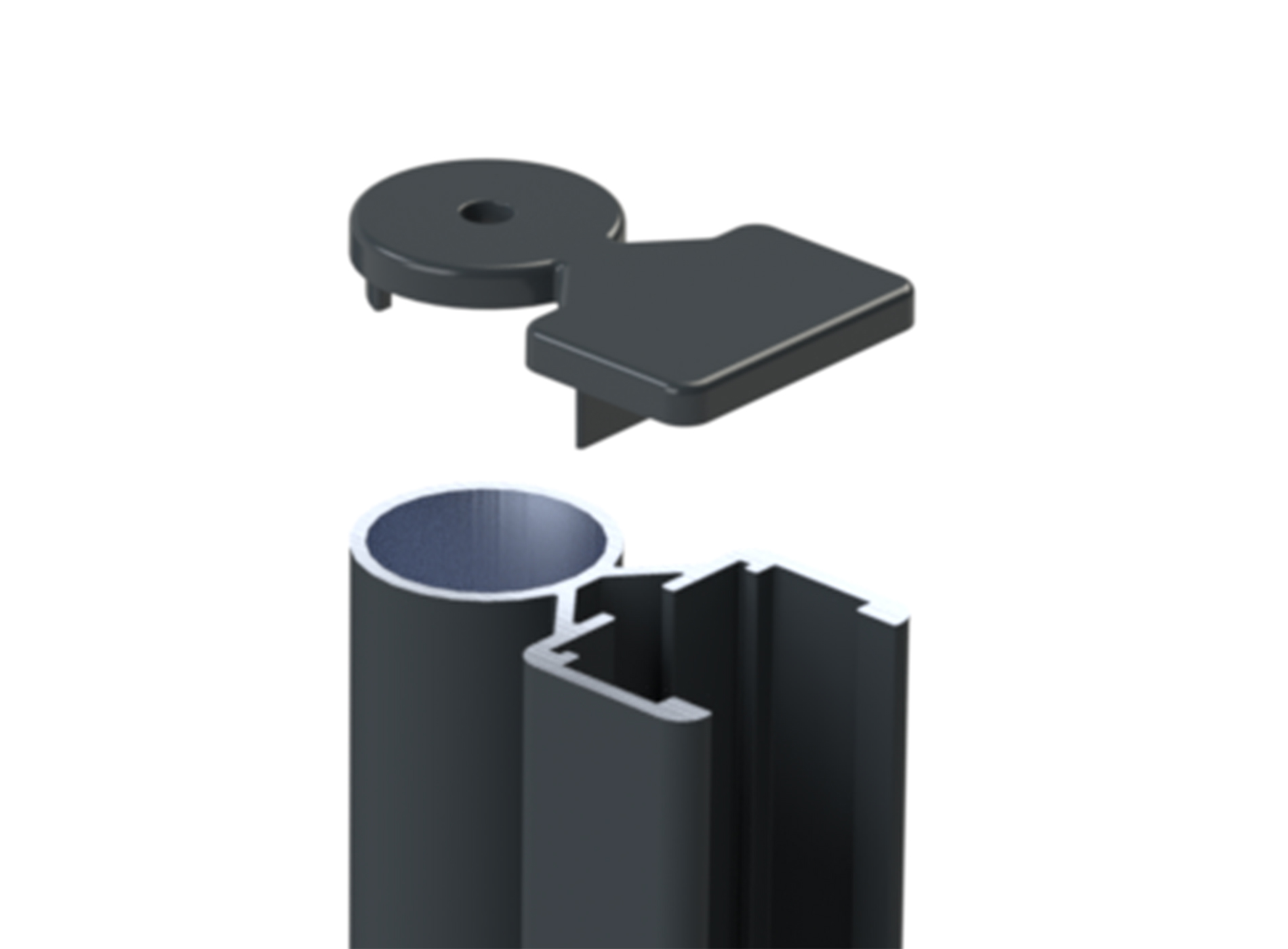 Klos Up Embout pour profil d'angle ouvert - clôtures - Gris Zinc 7016C