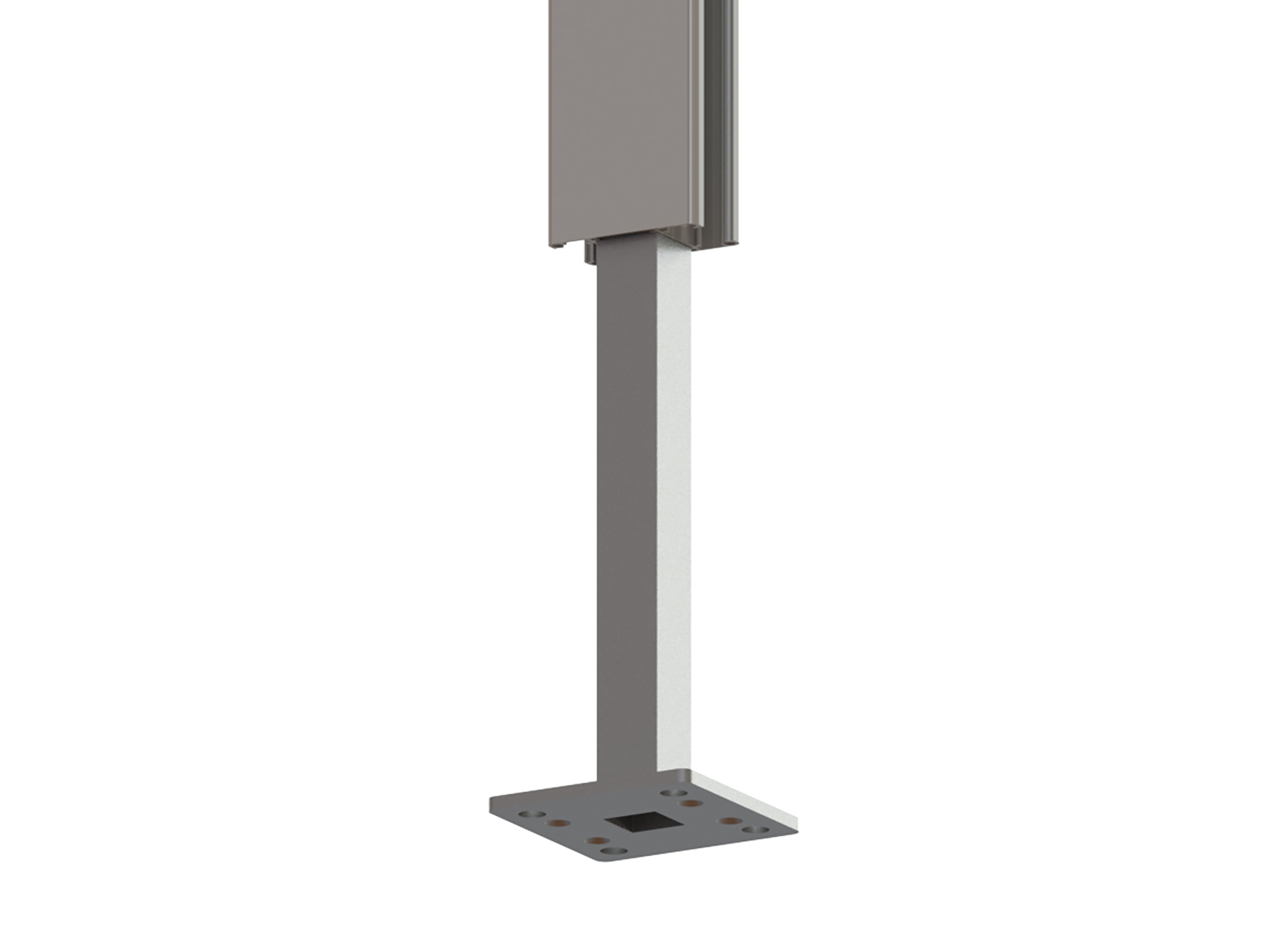 Embase renforcée acier poteau Klos up! - Gris zinc 7016