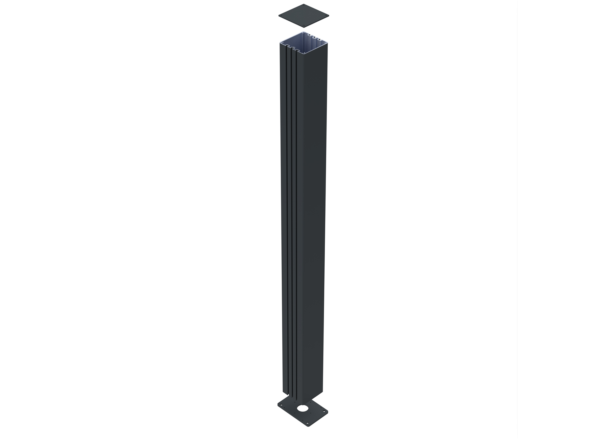 Poteau aluminium sur platine smart it Gris zinc 7016