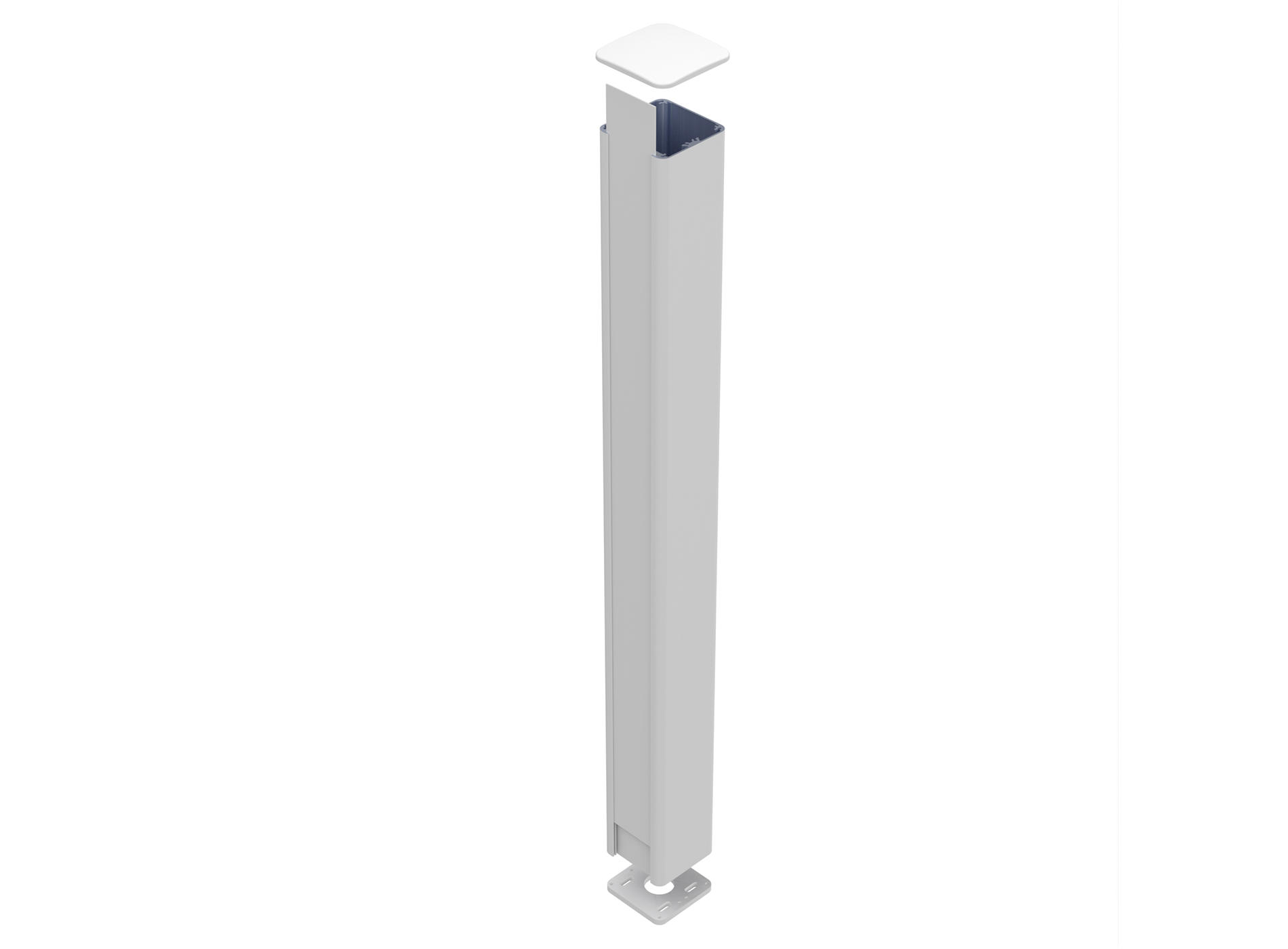 Poteau Fix-it en aluminium - Blanc (RAL9016)