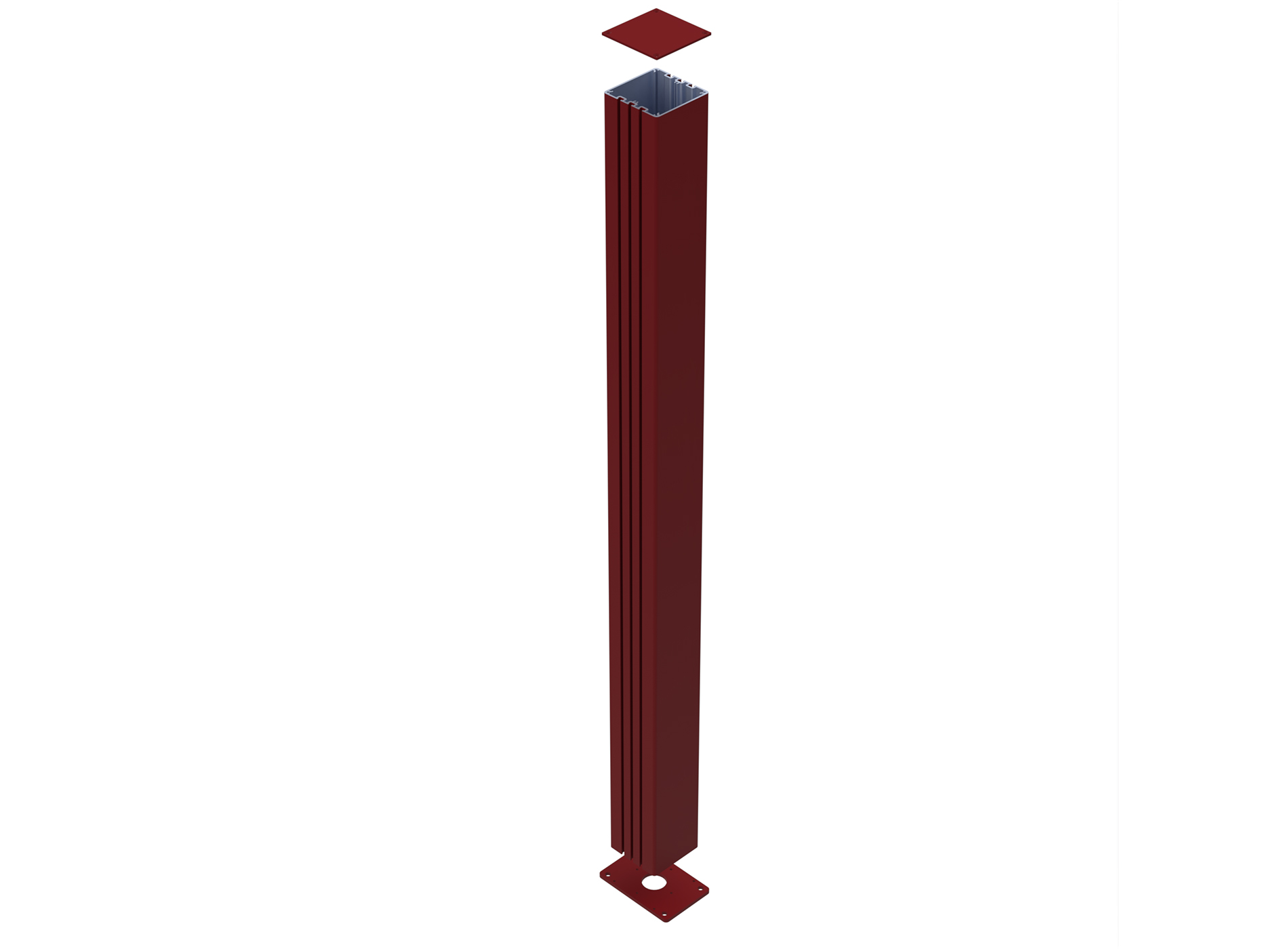 Poteau Smart-it en aluminium - Rouge (RAL3004)