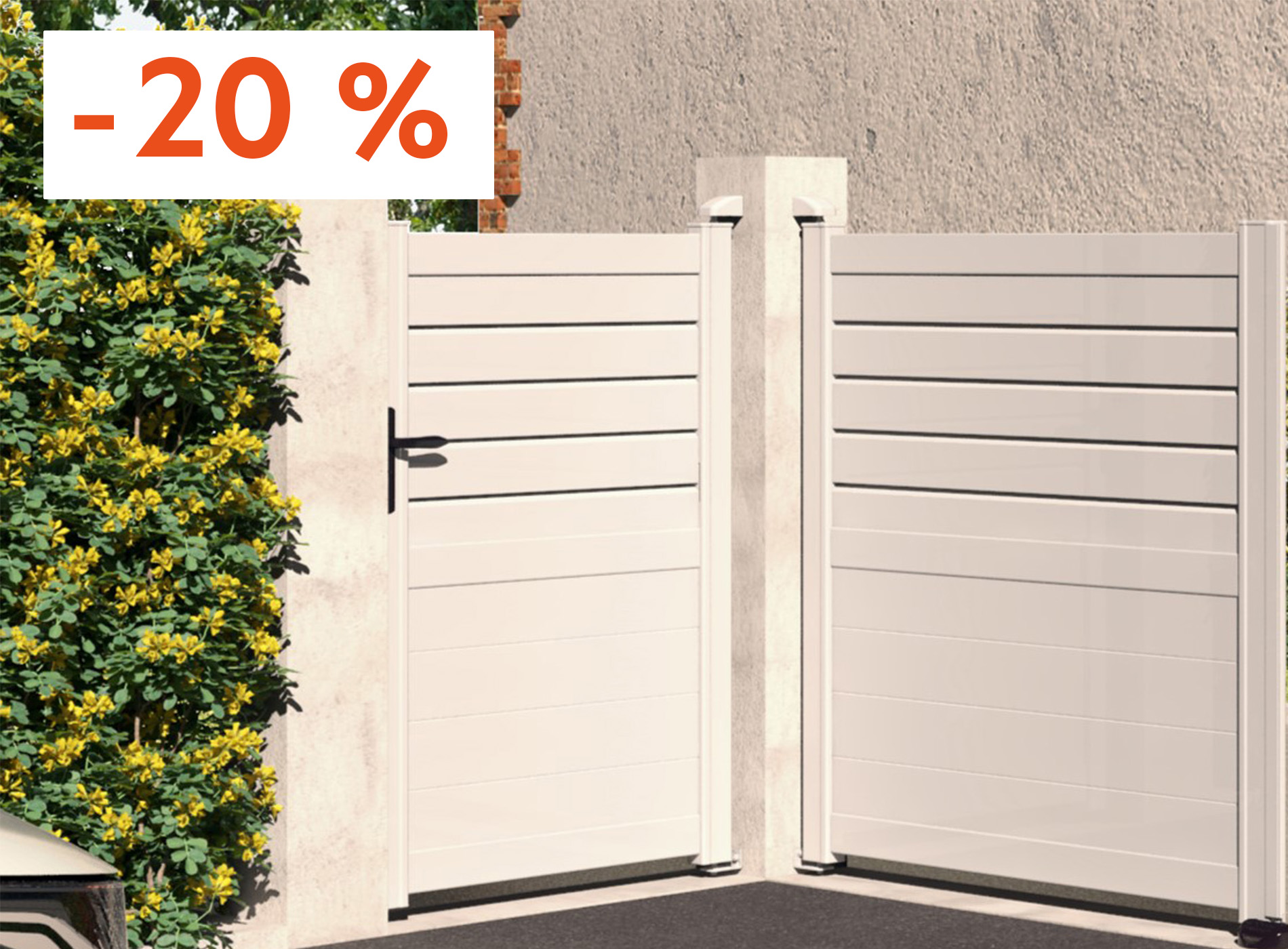 Klos Up Portillon  CARNAC 1040 x 1758 mm Blanc 9016